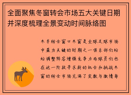 全面聚焦冬窗转会市场五大关键日期并深度梳理全景变动时间脉络图